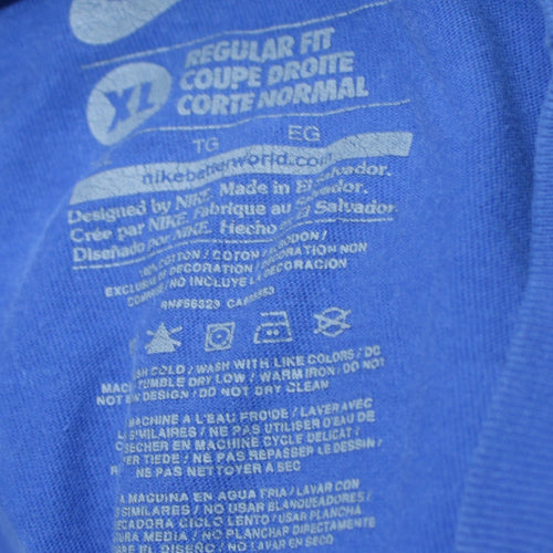 Nike Men's Blue XL Regular Fit Crew Neck Cotton T-Shirt