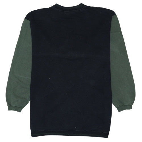 Quiksilver Mens Black Green Embroidered Logo Sweatshirt L