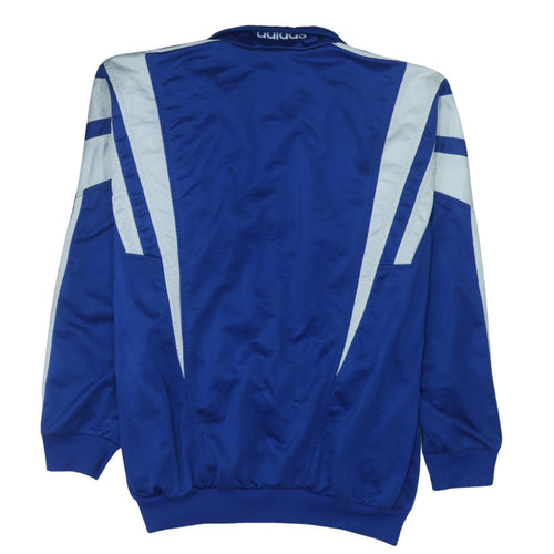 Adidas Men Blue Full Zip Retro Track Sweatshirt L Sports Logo