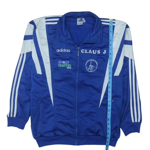 Adidas Men Blue Full Zip Retro Track Sweatshirt L Sports Logo