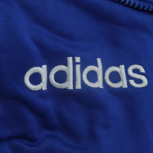 Adidas Men Blue Full Zip Retro Track Sweatshirt L Sports Logo
