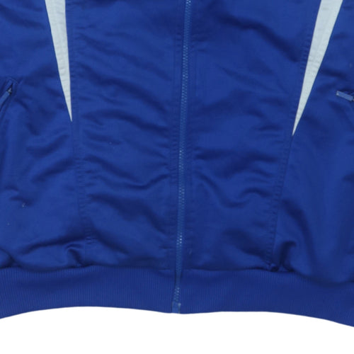 Adidas Men Blue Full Zip Retro Track Sweatshirt L Sports Logo