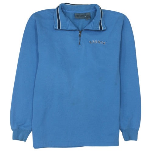 Reebok Mens Blue 1/4 Zip Sweatshirt Size M Collared Sports Top
