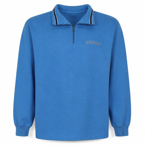 Reebok Mens Blue 1/4 Zip Sweatshirt Size M Collared Sports Top