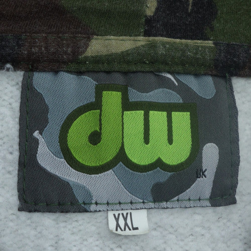 DW Mens Green Camouflage Full Zip Fleece Hoodie 2XL