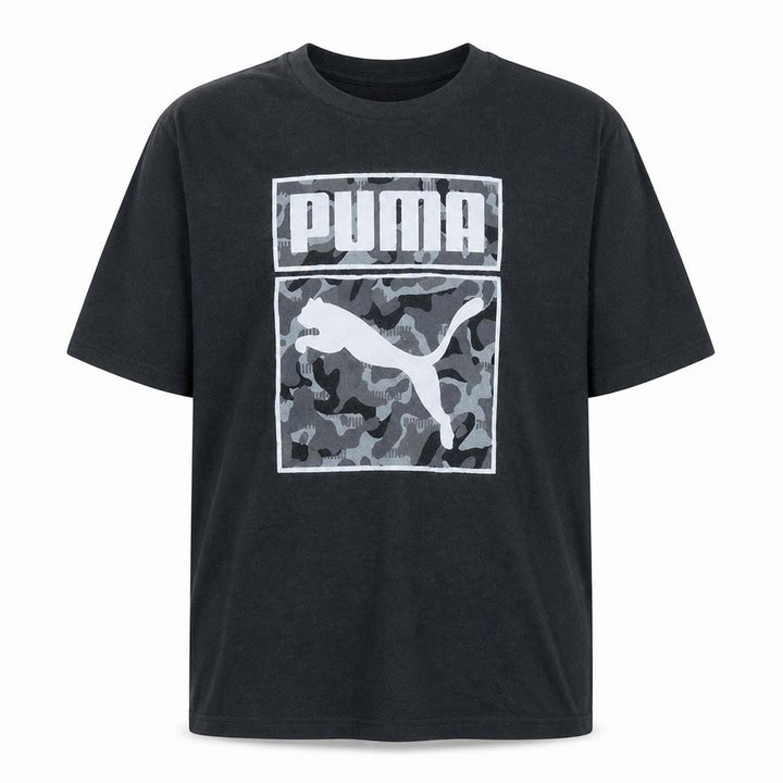 Puma Men's Black 2XL Camouflage Logo Graphic T-Shirt