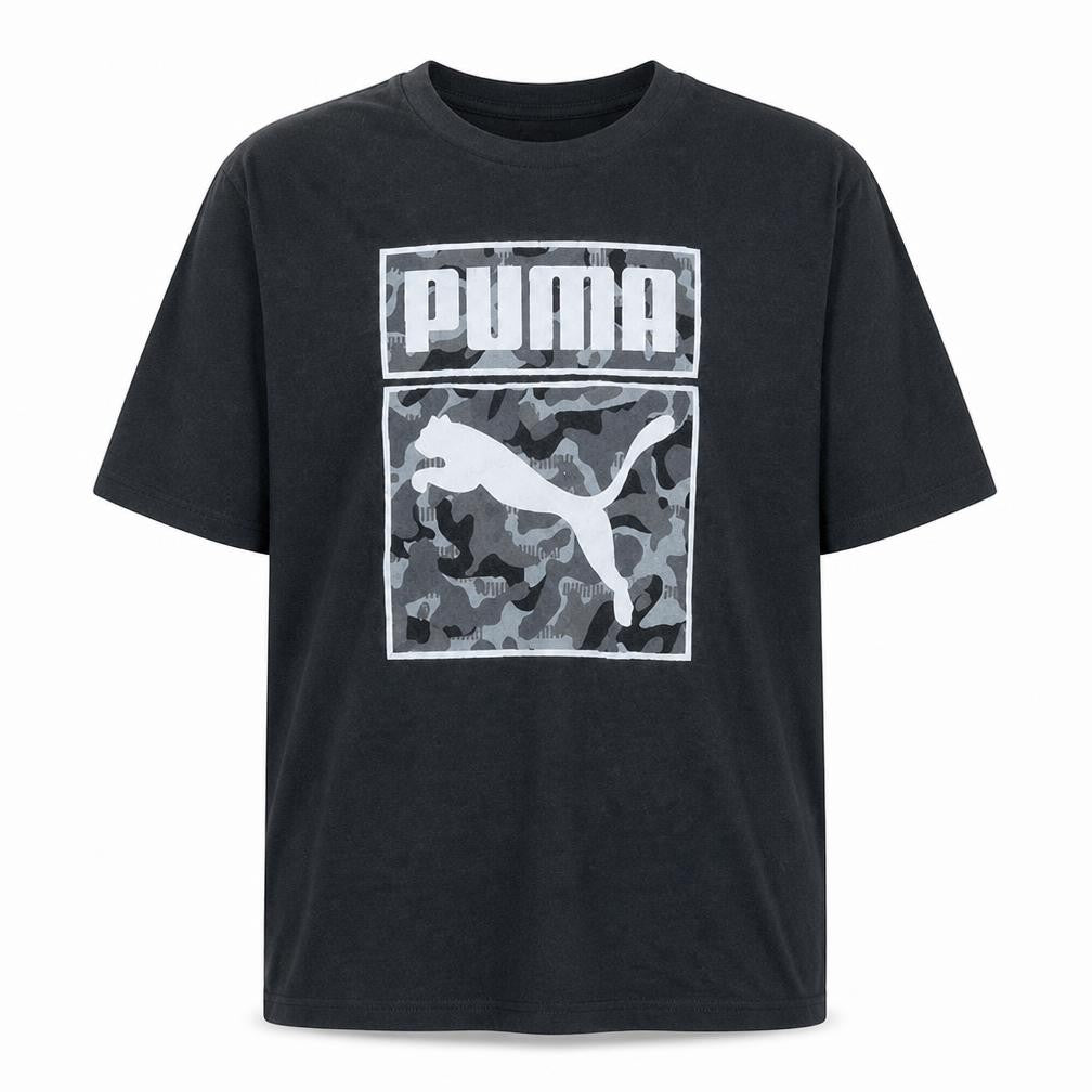 Puma Men's Black 2XL Camouflage Logo Graphic T-Shirt