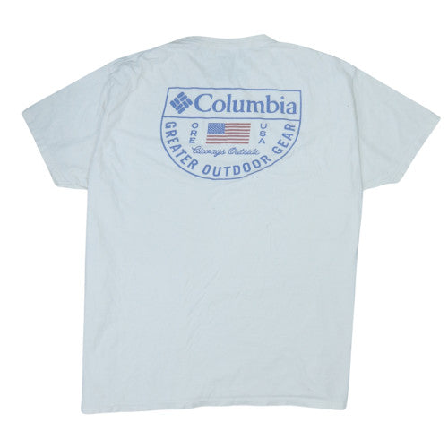 Columbia Men's White 2XL Crew Neck Graphic Outdoor T-Shirt