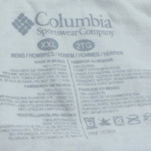 Columbia Men's White 2XL Crew Neck Graphic Outdoor T-Shirt