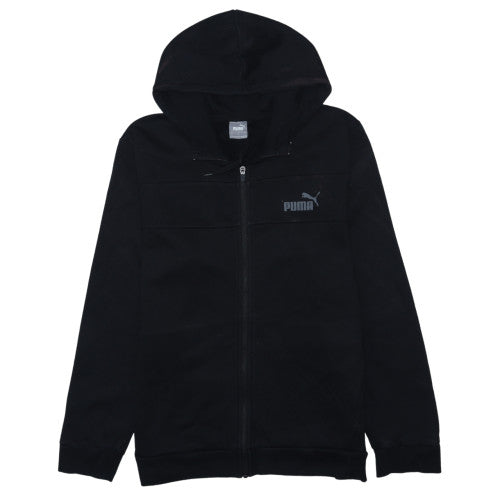 Puma Men's Black Full Zip Hoodie Size L Fleece Hooded Sweatshirt
