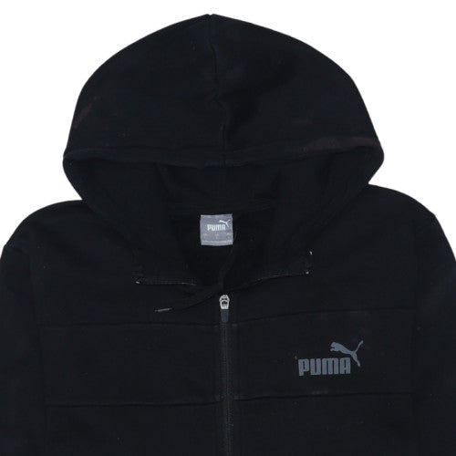 Puma Men's Black Full Zip Hoodie Size L Fleece Hooded Sweatshirt