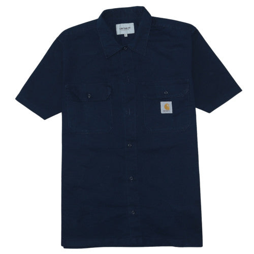Carhartt Men’s Blue S/S Master Shirt XL Regular Fit Button-Up