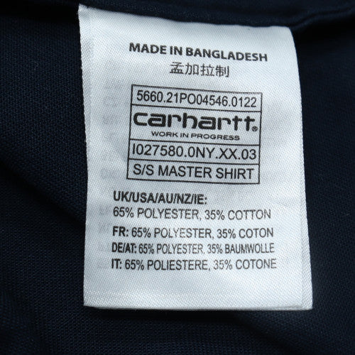Carhartt Men’s Blue S/S Master Shirt XL Regular Fit Button-Up