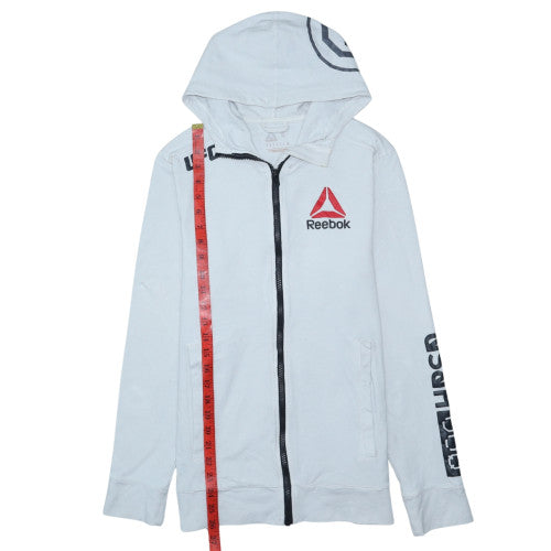Reebok Men’s White Full Zip UFC Hoodie Size S Lightweight Sportswear