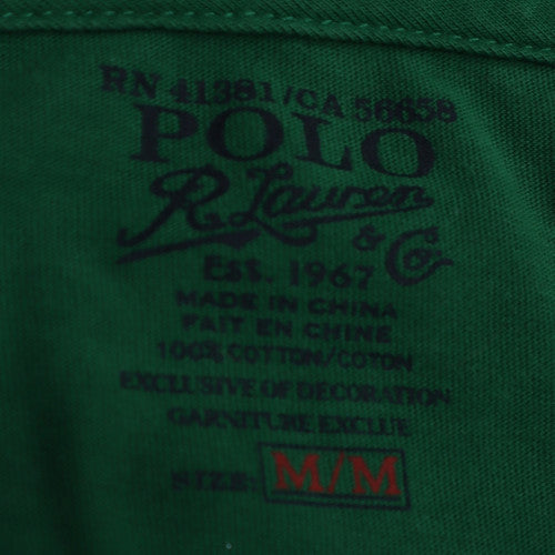 Polo Ralph Lauren Men's Green Long Sleeve Cotton T-Shirt M