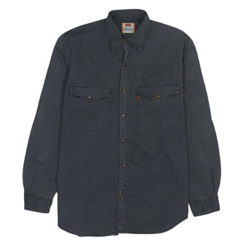 Levi's Men's Grey Cotton Western Button-Up Shirt Size M
