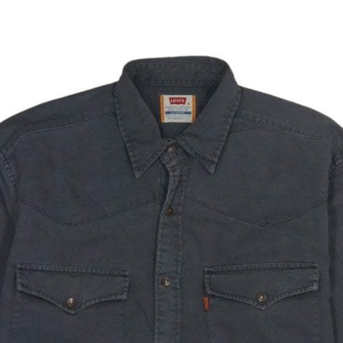 Levi's Men's Grey Cotton Western Button-Up Shirt Size M