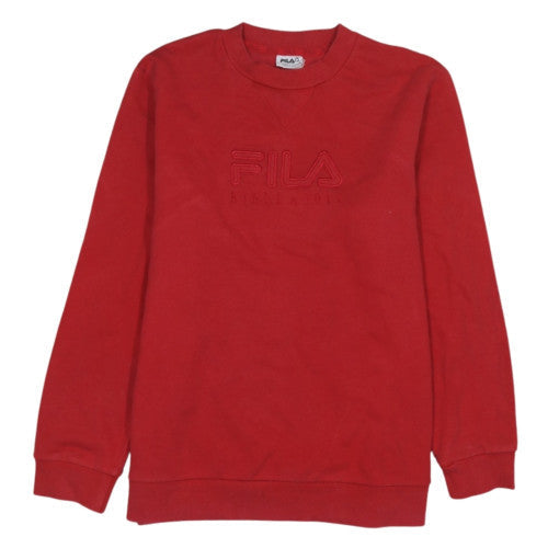 Fila Mens Red Crew Neck Pullover Sweatshirt Size L
