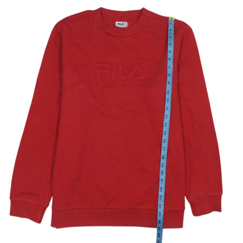 Fila Mens Red Crew Neck Pullover Sweatshirt Size L