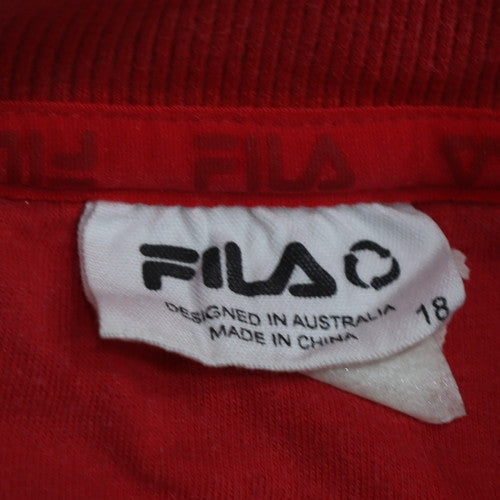 Fila Mens Red Crew Neck Pullover Sweatshirt Size L