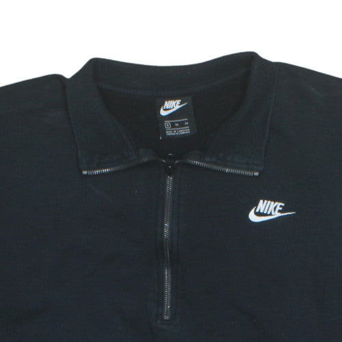 Nike Men's Black XL Half Zip Collared Fleece Sweatshirt