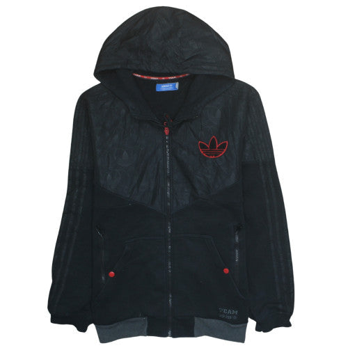 Adidas Mens Black L Hooded Full Zip Sports Jacket