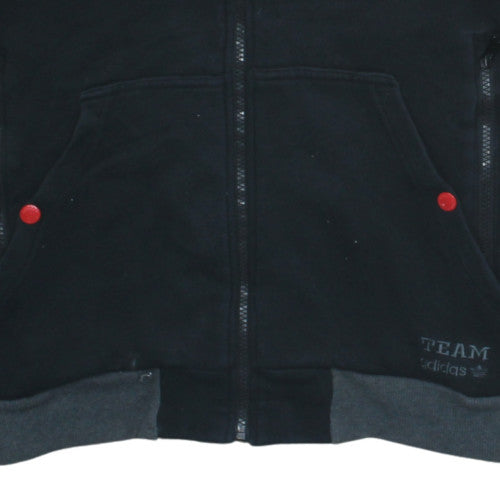 Adidas Mens Black L Hooded Full Zip Sports Jacket
