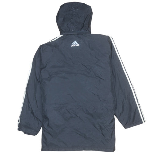 Adidas Men's Black L Lined Hooded Sports Windbreaker Jacket