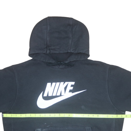 Nike Womens Black Large Pullover Hoodie Sweatshirt Logo Cotton Blend