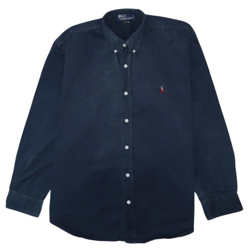 Ralph Lauren Men's Blue Long Sleeve Button-Down Cotton Shirt L