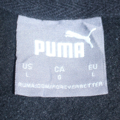Puma Mens Black Pullover Hoodie L Graphic Logo Sportswear