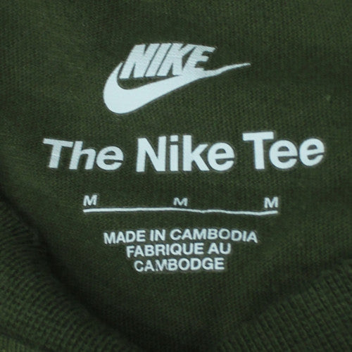 Nike Men's Green Cotton Crew Neck Short Sleeve T-Shirt M