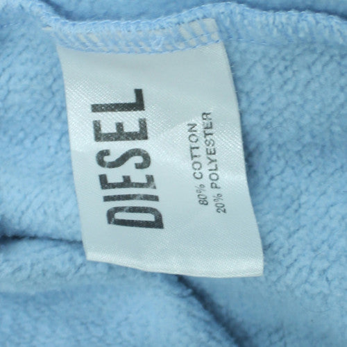 Diesel Men's Blue XL Pullover Sweatshirt Embroidered Logo Crew Neck