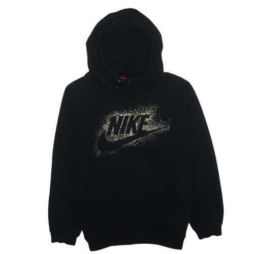 Nike Womens Black XL Pullover Hoodie with Gold Logo