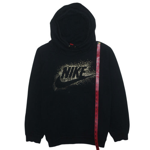 Nike Womens Black XL Pullover Hoodie with Gold Logo