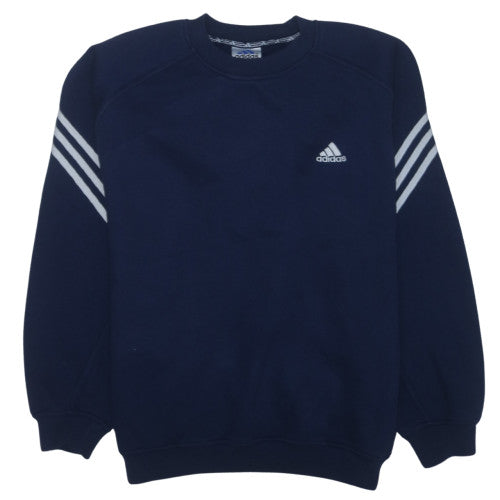Adidas Mens Navy Blue Crew Neck Sweatshirt Size M Classic Pullover