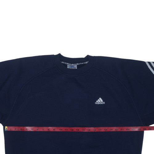 Adidas Mens Navy Blue Crew Neck Sweatshirt Size M Classic Pullover