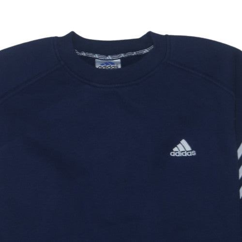 Adidas Mens Navy Blue Crew Neck Sweatshirt Size M Classic Pullover