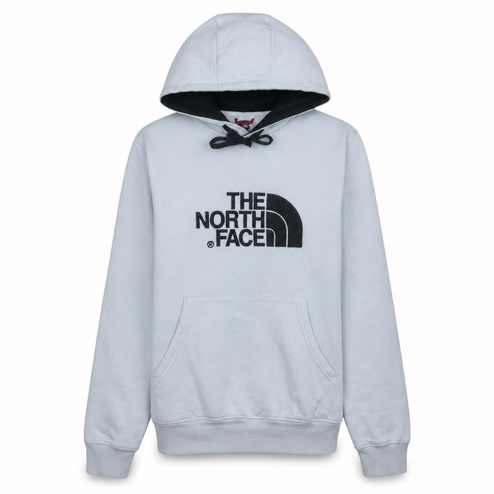 Front view of The North Face Men's White Pullover Hoodie Small Regular Fit
