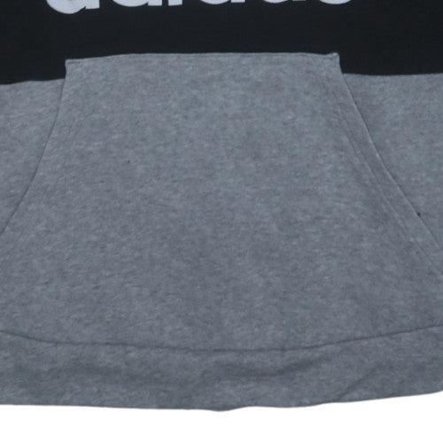 Adidas Men's Grey Black Pullover Hoodie Regular Fit Size M
