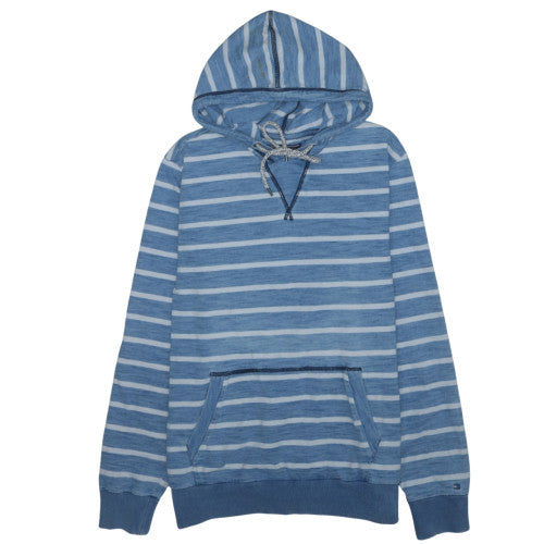 Tommy Hilfiger Men’s Blue Striped Pullover Hoodie XL Vintage Fit