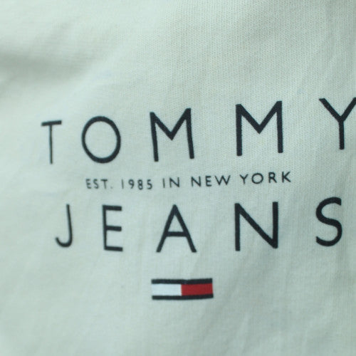 Tommy Jeans Men's White Logo Crew Neck Sweatshirt Size M