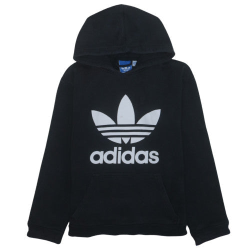 Adidas Men's Black Pullover Hoodie S Logo Fleece Sweatshirt