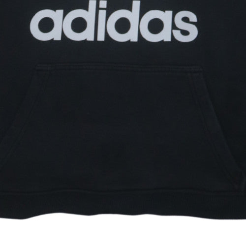 Adidas Men's Black Pullover Hoodie S Logo Fleece Sweatshirt