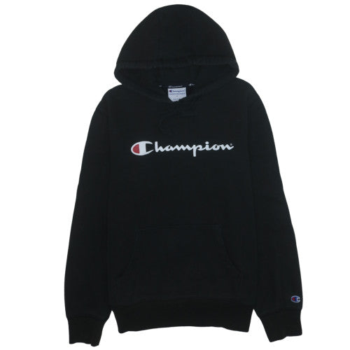 Champion Men’s Black Pullover Hoodie L Logo Fleece Sweatshirt