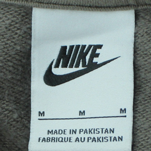 Nike Men’s Grey Pullover Hoodie Size M Fleece Logo Sweatshirt