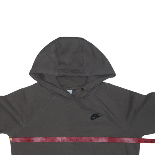 Nike Men’s Grey Pullover Hoodie M Fleece Regular Fit Logo Sportswear