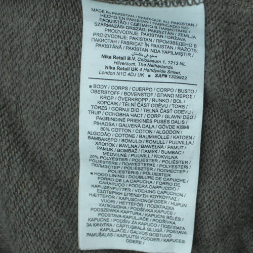 Nike Men’s Grey Pullover Hoodie M Fleece Regular Fit Logo Sportswear