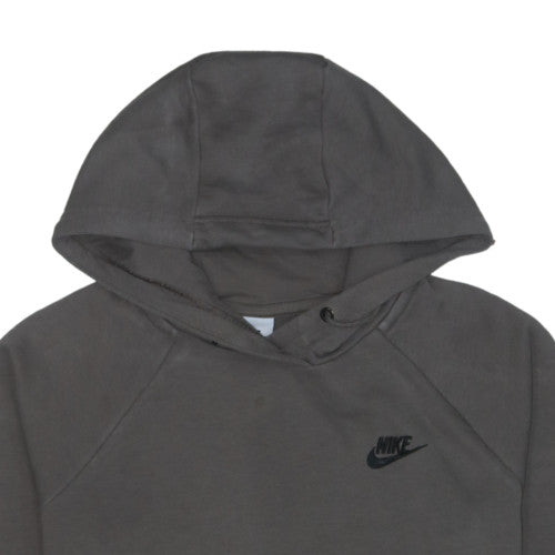Nike Men’s Grey Pullover Hoodie M Fleece Regular Fit Logo Sportswear