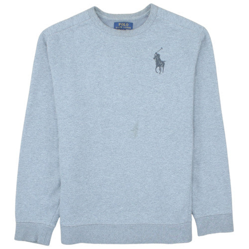 Ralph Lauren Women’s Grey Cotton Blend Sweatshirt XL Logo Crew Neck